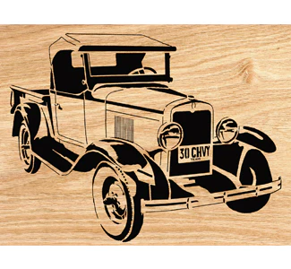 1930 Chevy Pickup Scrolled Wall Art Pattern