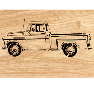 1957 Chevy Pickup Scrolled Wall Art Pattern