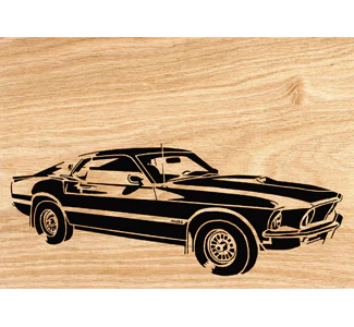 1969 Mach I Mustang Scrolled Wall Art Pattern