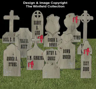 24 Gravestones Woodcraft Patterns [HYD69 & 86]