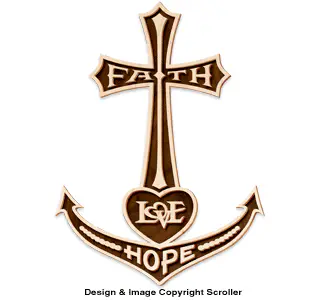 Anchored In Faith Self-Framing Wall Plaque Design Scroll Saw Pattern