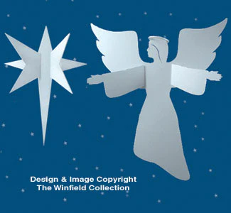 Angel and Star Wood Pattern