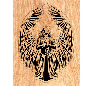 Angel Scrolled Portrait Art Design Pattern