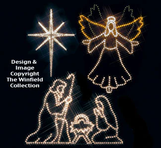 Angel, Star & Nativity Nite-Lite Pattern Set [LYD52, 53 & 62]