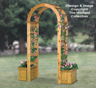 Arched Trellis W/Planters Wood Plans