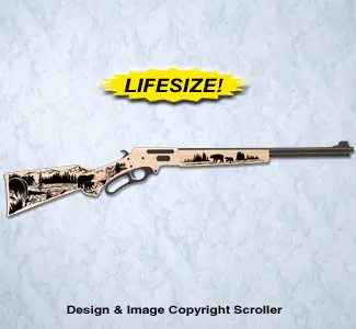 Bear Rifle Wall Art Pattern