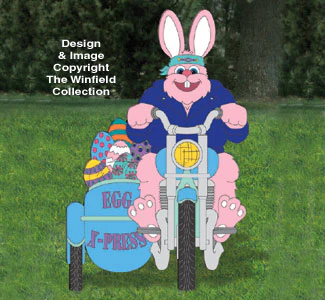 Biker Easter Bunny Woodcrafting Pattern