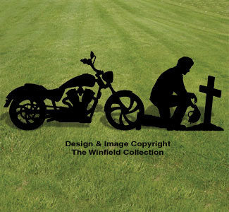 Biker Prayer Shadow Wood Pattern