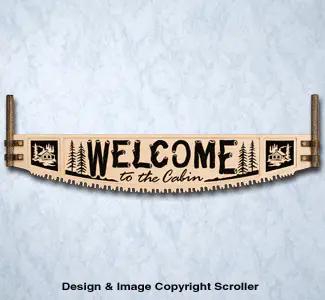 Cabin Welcome Crosscut Saw Wall Art Pattern
