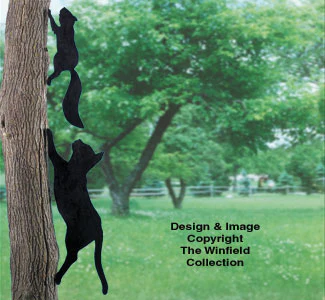 Cat Chasing Squirrel Shadow Wood Pattern
