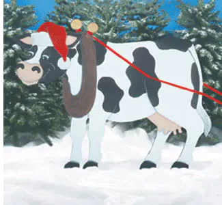 Christmas Cow & Sleigh Woodcraft Pattern