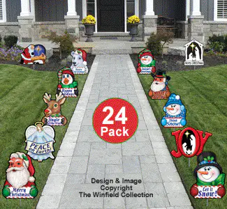 Christmas Plastic Yard Art 24 Pack