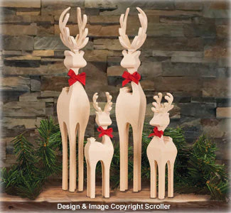 Compound Cut Deer Family Scroll Saw Pattern