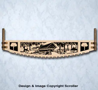Covered Bridge Crosscut Saw Wall Art Pattern