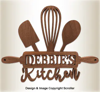 Customizable Kitchen Sign Scroll Saw Pattern - Downloadable