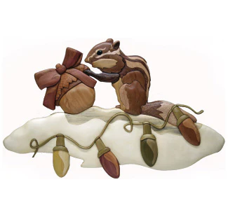 Festive Chipmunk Intarsia Pattern