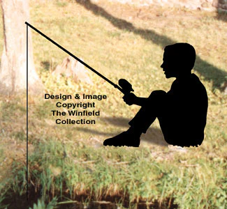 Fishing Kid Shadow Woodcrafting Pattern(F)