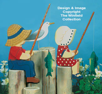 Fishing Kids Woodcraft Pattern