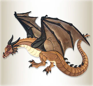 Flying Dragon Intarsia Scroll Saw Pattern