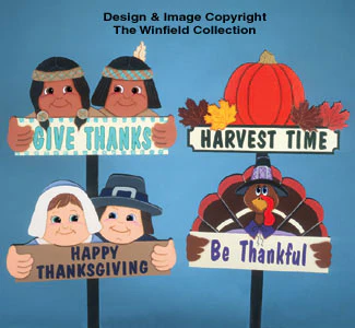 Four Thanksgiving Signs Woodcraft Pattern