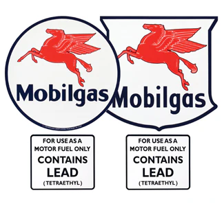 Gas Pump Decal Kit-Mobilgas (2-DECAL1, 1-DECAL2 & 1-DECAL3) 4 TOTAL