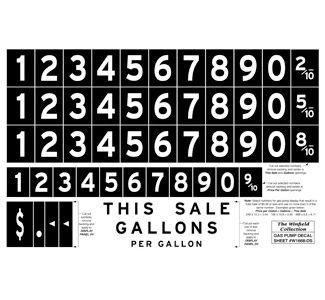 Gas Pump Decal Sheet