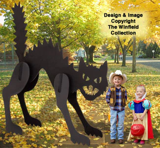 Giant Scary Black Cat Pattern