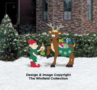 Gift-Hauling Reindeer Pattern