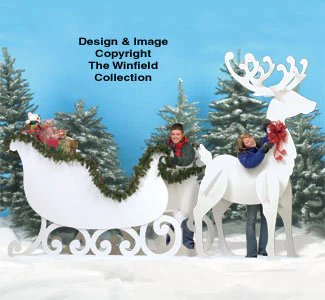 GIGANTIC Reindeer & Sleigh Woodcraft Pattern Set (WC39 & 40)