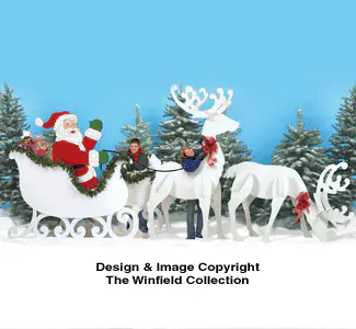 GIGANTIC Santa, Sleigh & Reindeer Premium Woodcraft Pattern Set [WC39,40,42 & 43]