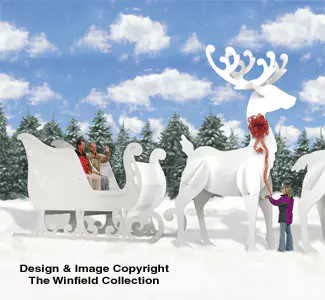 GINORMAS Sleigh and Reindeer Pattern Set (W1448CY, W1461CY, W1538CY)