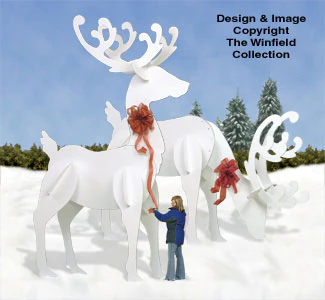 GINORMAS White Reindeer Pattern Set (W1448CY & W1461CY)