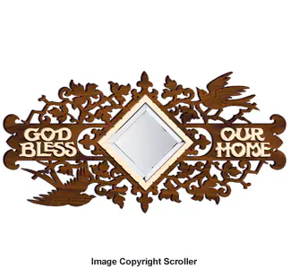 God Bless Mirrored Wall Plaque Pattern