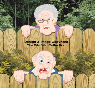 Grumpy Fence Peekers Wood Pattern
