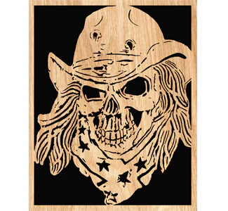 Gunfighter Scrolled Portrait Art Pattern