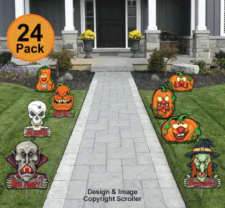 Halloween Plastic Yard Art 24 Pack