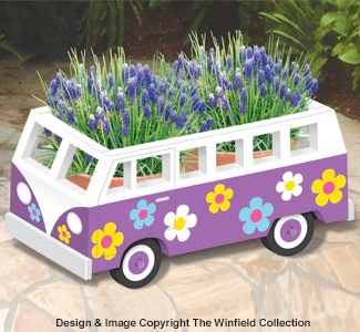 Hippie Van Planter Woodcraft Pattern
