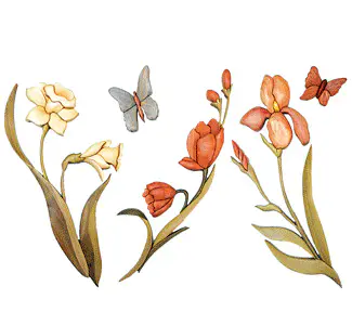 Intarsia Floral Pattern Set #1