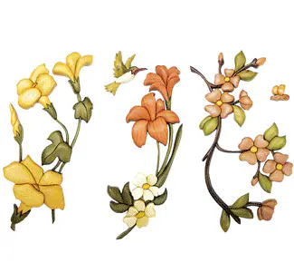 Intarsia Floral Pattern Set #2