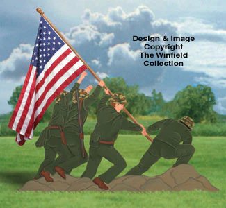 Iwo Jima Flag Holder Wood Pattern(F)