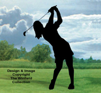 Lady Golfer Shadow Woodcrafting Pattern(F)
