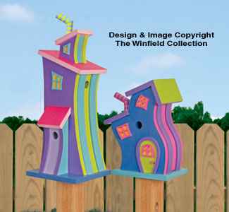 Decorative Whimsical Birdhouses Pattern