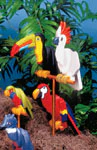 Layered Small Exotic Birds Pattern [10 Birds]