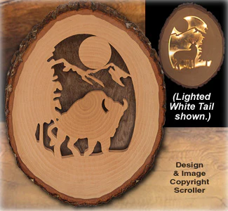 Lighted Bison Round Pattern