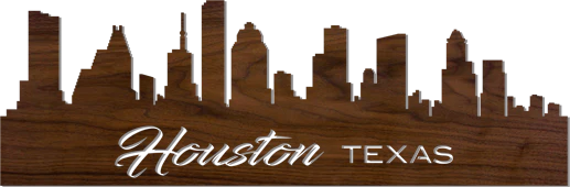 Lighted Cityscape Silhouette Wall Art Pattern-Houston - Image 2