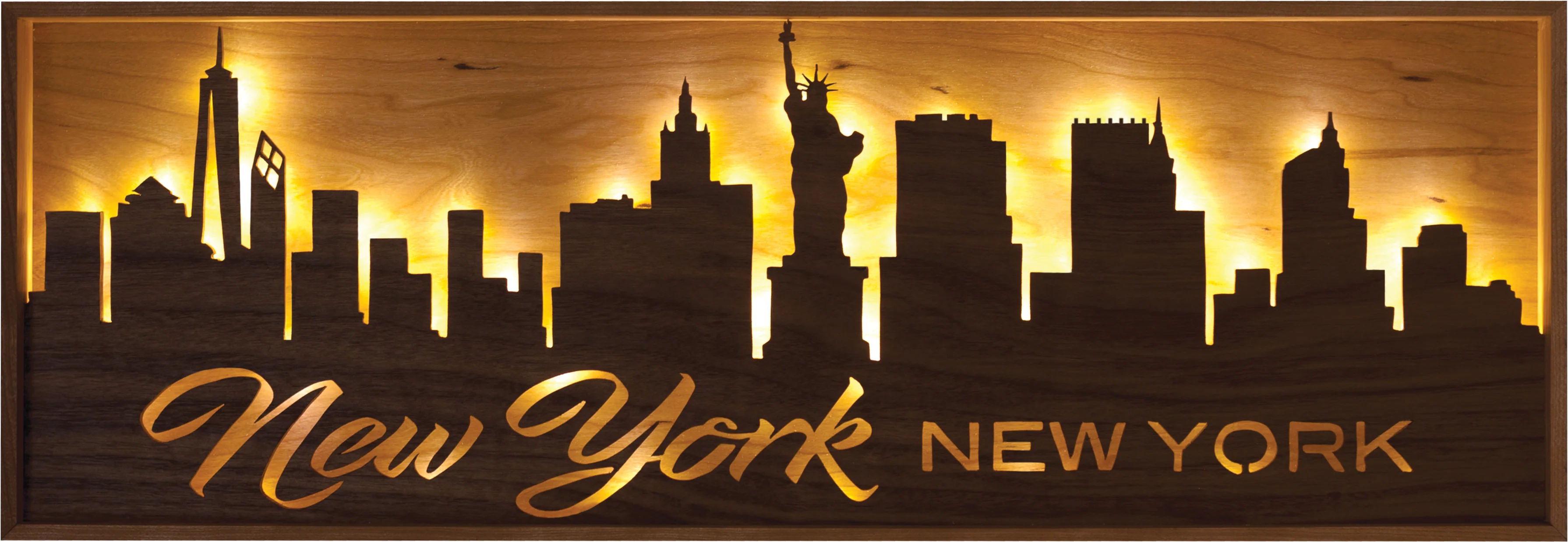 Lighted Cityscape Silhouette Wall Art Pattern-New York - Image 2