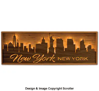 Lighted Cityscape Silhouette Wall Art Pattern-San Antonio