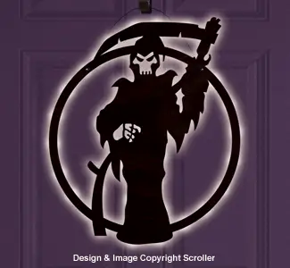 Lighted Grim Reaper Door Decor Design Pattern