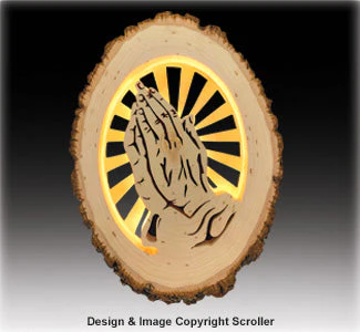 Lighted Religious Round Praying Hands - Downloadable