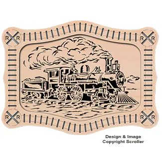 Locomotive Frame-N-Art Scroll Design Scroll Saw Pattern